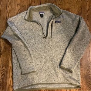 Patagonia beige fleece quarter zip